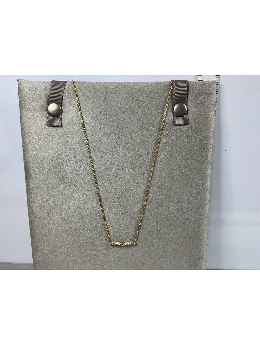 Pandora Gold Plated Single Bar Pave Collier Necklace 18”
